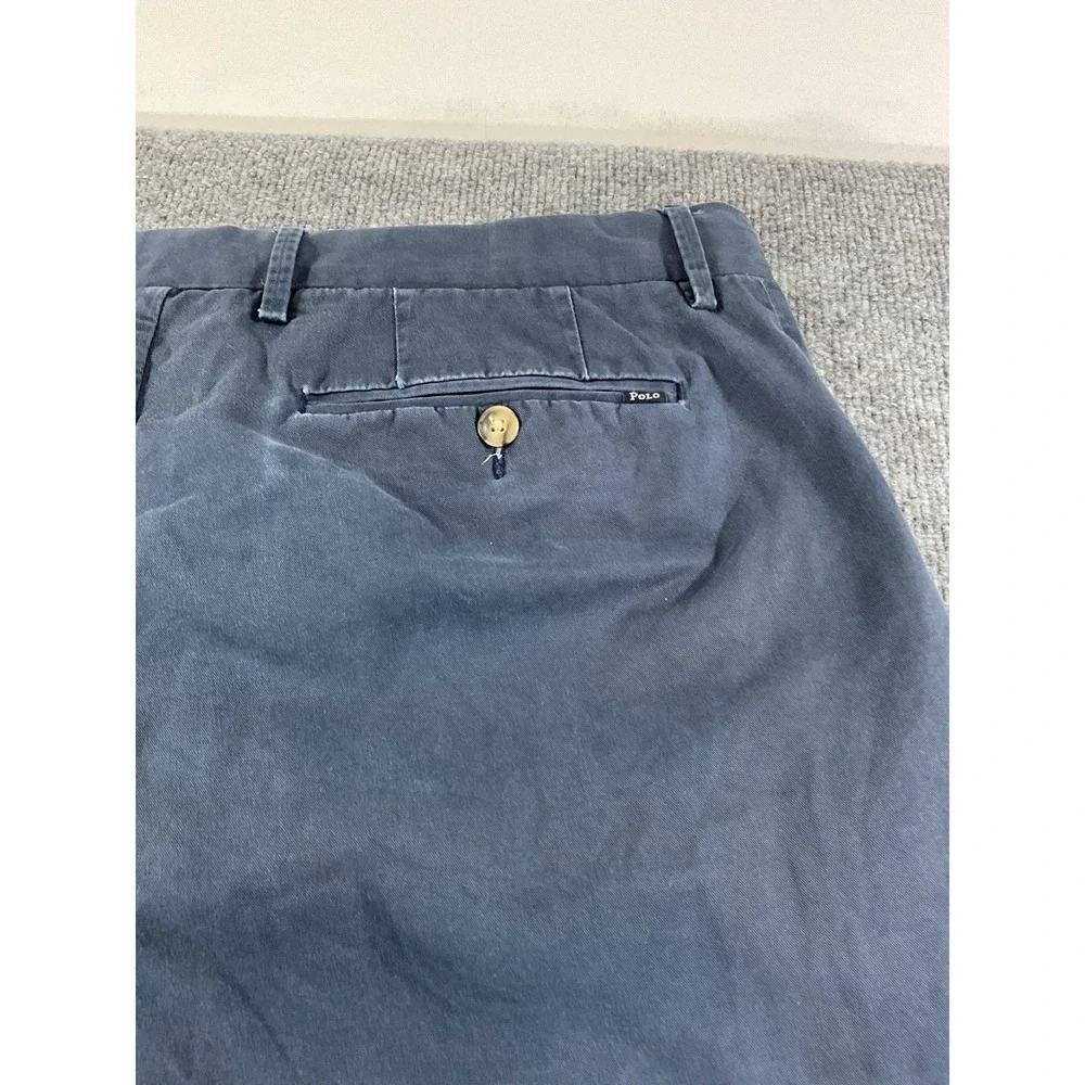 Polo Ralph Lauren Pants Mens 34x34 Stretch Straight Fit Blue Chino Casual Preppy